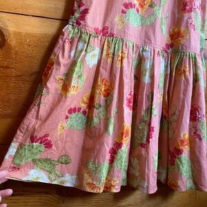 BEATRICE VALENZUELA Pink Cactus Flower Print Midi Dress in size 0